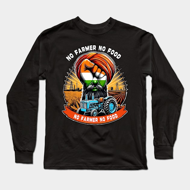 No Farmer, No Food Long Sleeve T-Shirt by George Emmanual Art